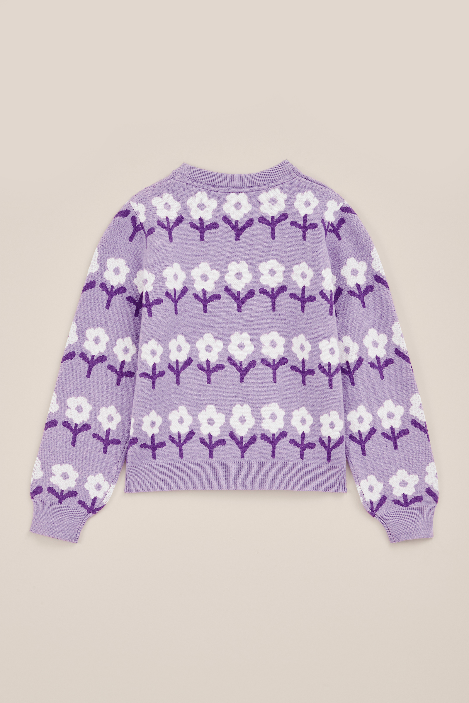 Meisjes gebreide trui met dessin WE Fashion Lila