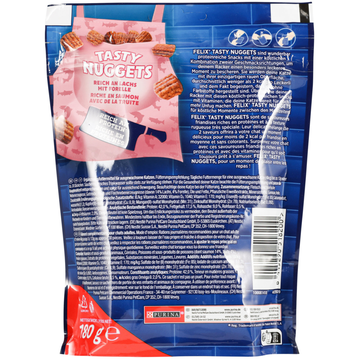 Felix Tasty Nuggets Katzensnack Lachs