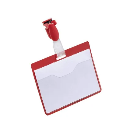 Durable 810603 Namensschild mit Clip, 60 x 90 mm, rot