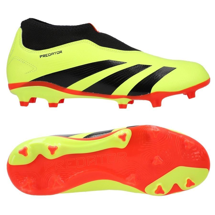 adidas Predator League Laceless FG Energy Citrus - Jaune/Noir/Rouge Enfant