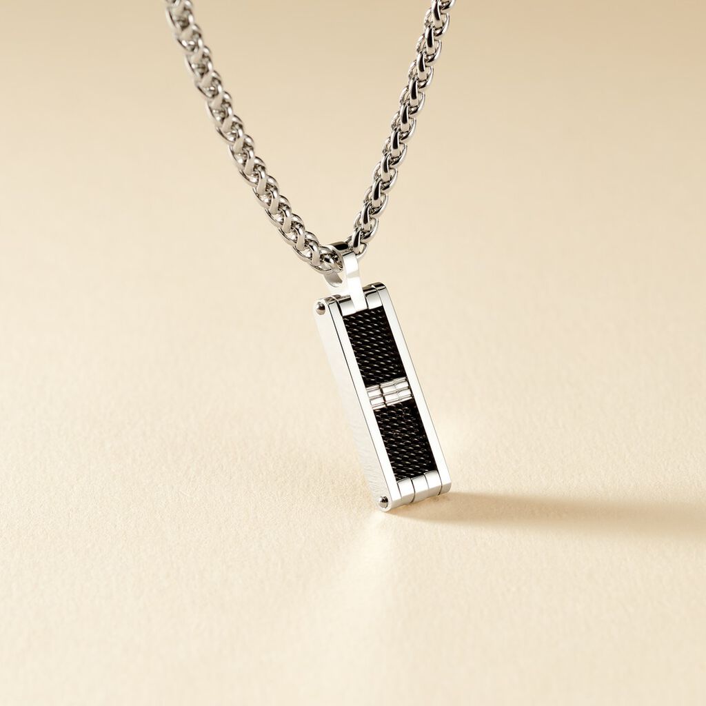 Collier Messy Acier Blanc
