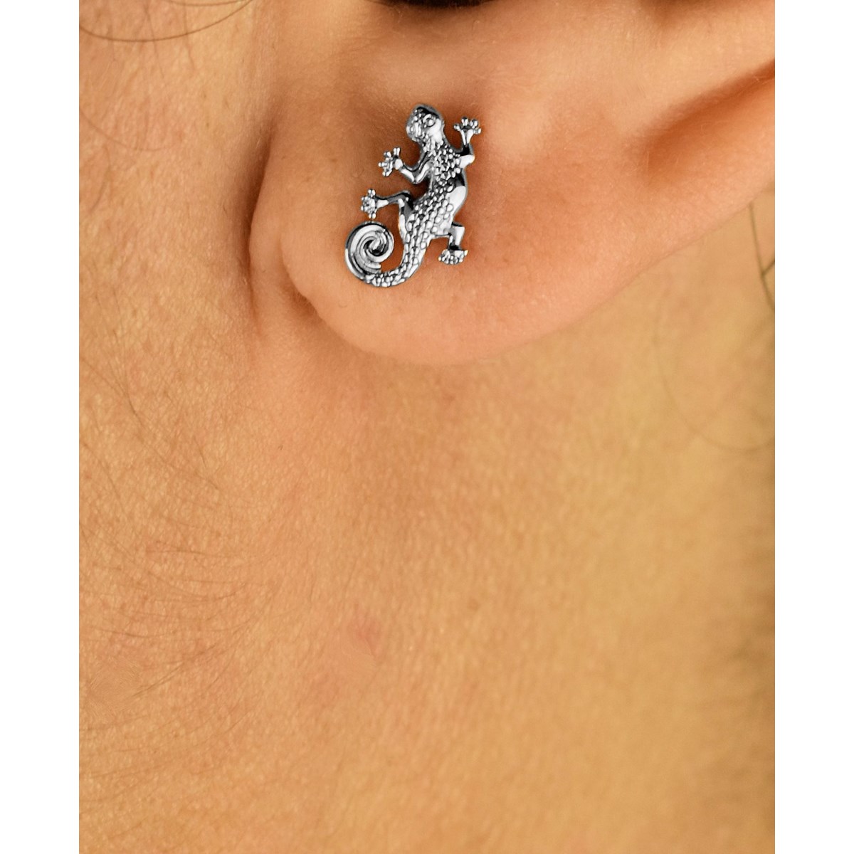 Boucles d'oreilles salamandre Argent 925 Rhodié