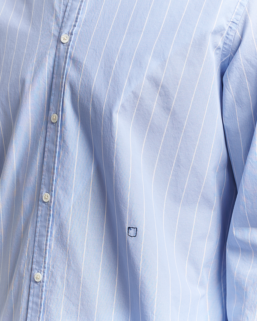 Massimo Alba Genova Striped Cotton Shirt Light Blue