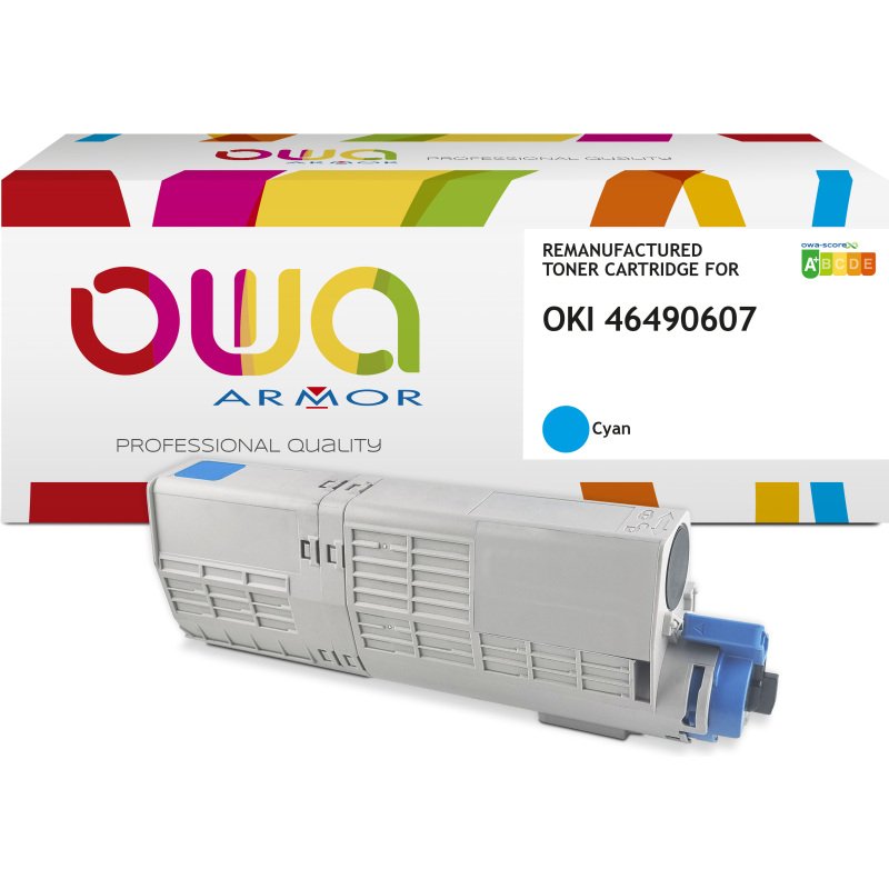 Toner remanufacturé OWA - haute capacité - pour OKI 46490605
