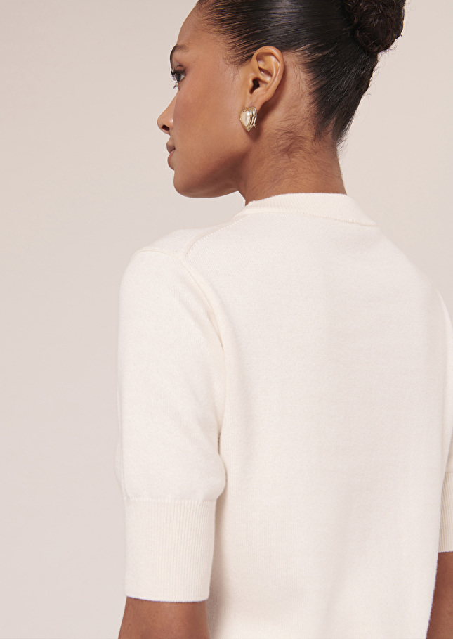 Pull Pablitoécru en laine et coton