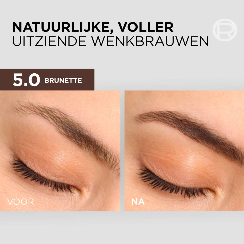 Uitmuntend.Brow Color wenkbrauwverf - 5.0 Brunette - 30 ml