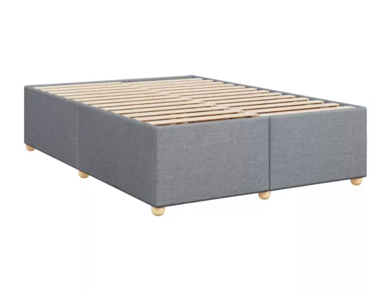 Sommier à lattes de lit avec matelas Gris clair 140x190cm Tissu