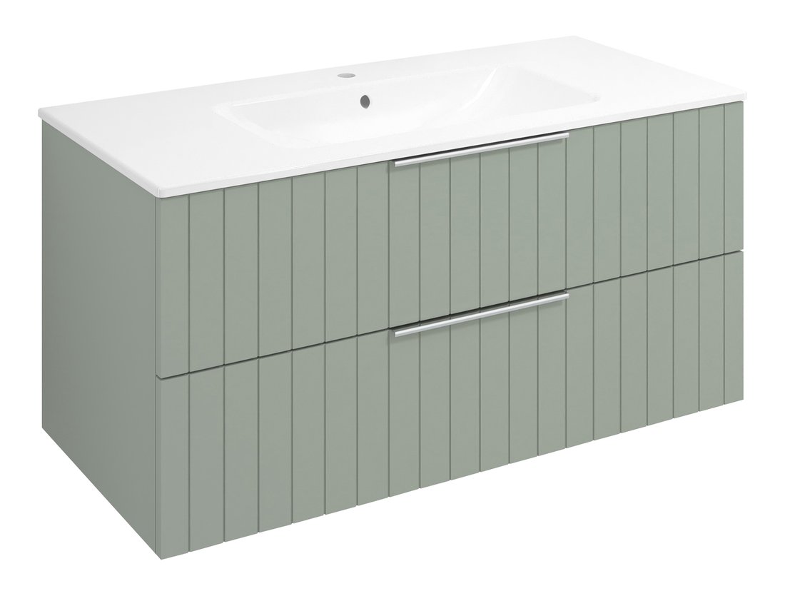 Sapho Cirasa wastafel onderkast met ribbelfront 100x46x52cm groen