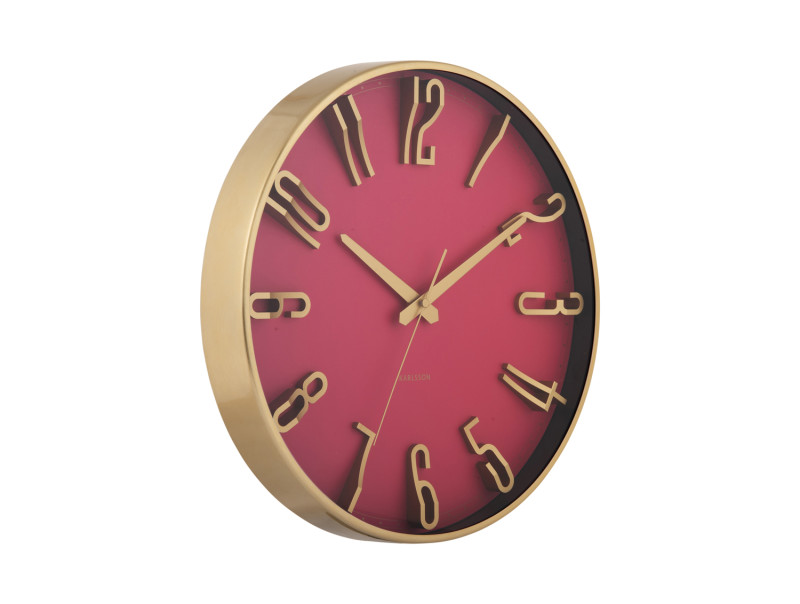 Wall Clock Elevated Glam KA6016PI Metallic dark pink
