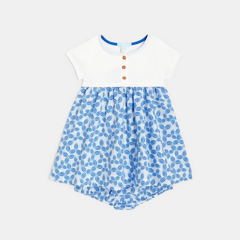 Robe effet 2 en 1 avec bloomer bleue bébé fille Bleu