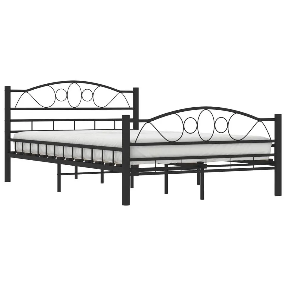 vidaXL - Bed frame met hoofdiende - zwart - Staal - 120x200 cm