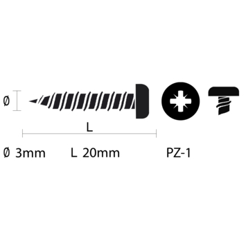 KARWEI unischroef cilinderkop rvs 3x20 mm (15 stuks)