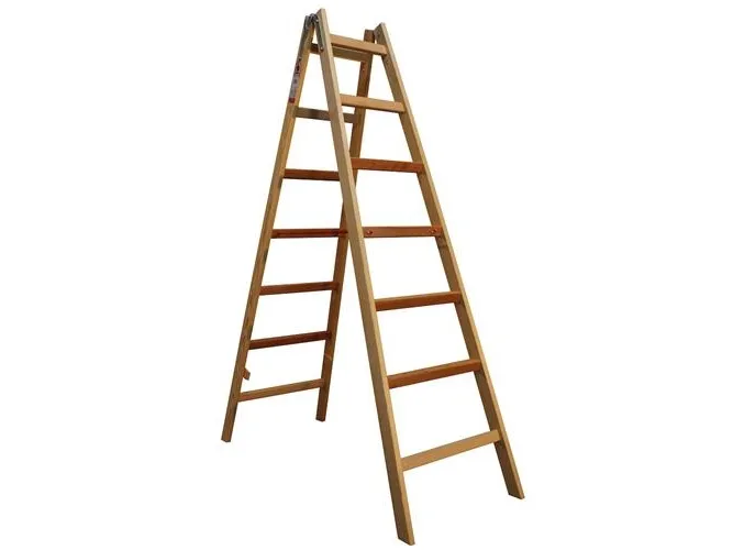 Jumbo wienerstige 2x7 trin - 1,88 m massiv træ