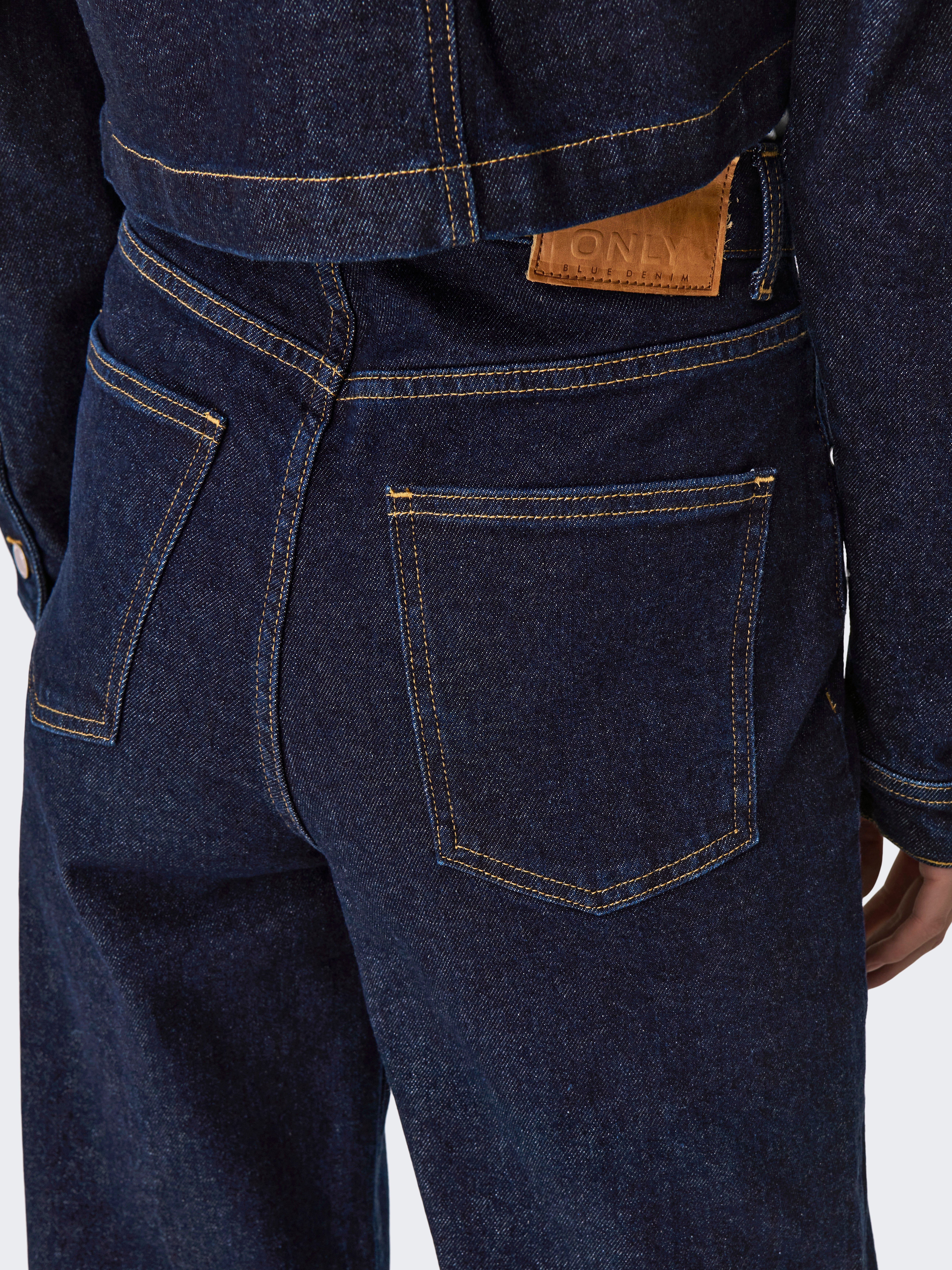 ONLHOPE Sehr hohe Taille Weiter Beinschnitt Jeans Dark Blue Denim