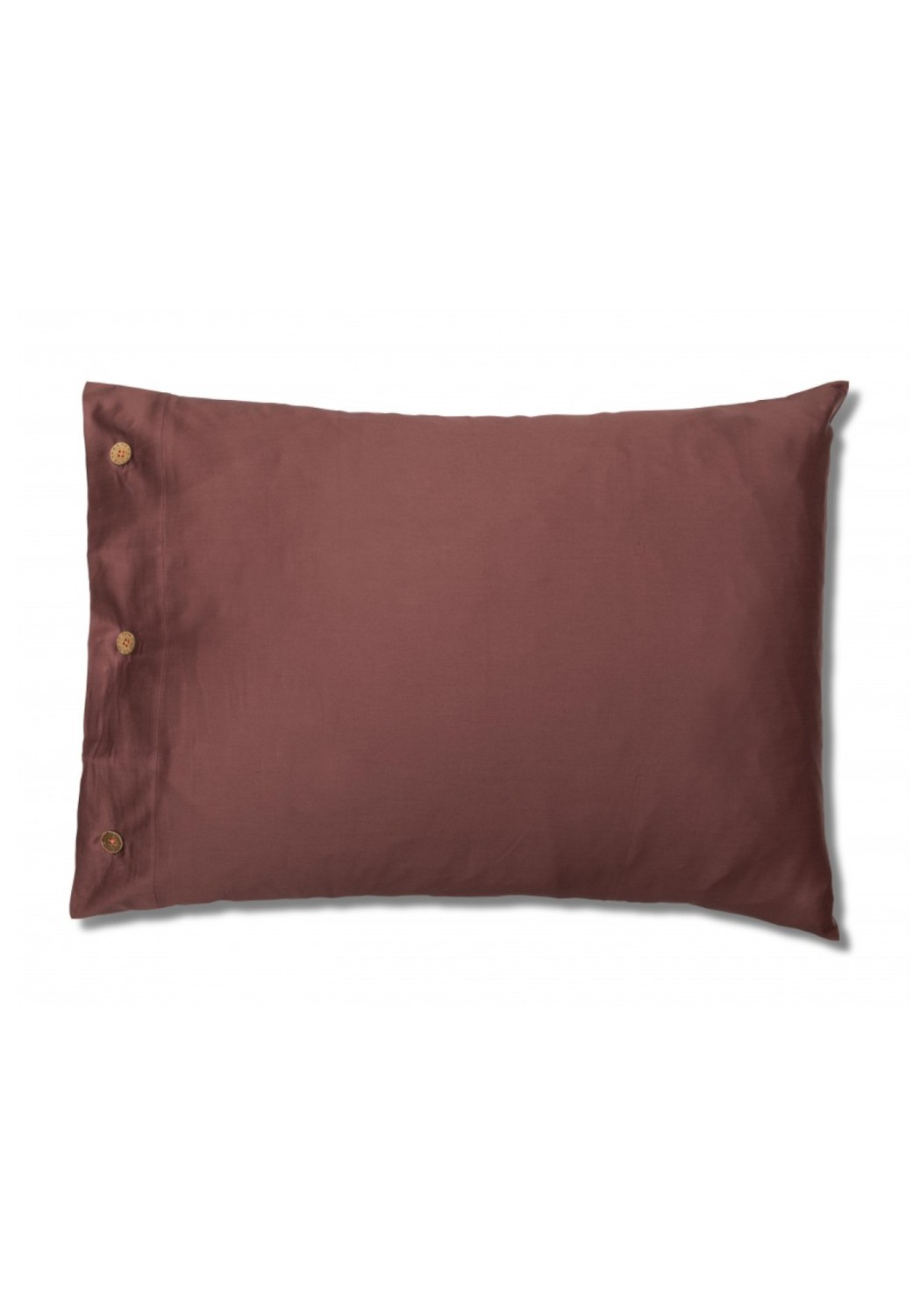 Storyfabrics Kissenbezug mit Kokosknöpfen Satin Burgunder