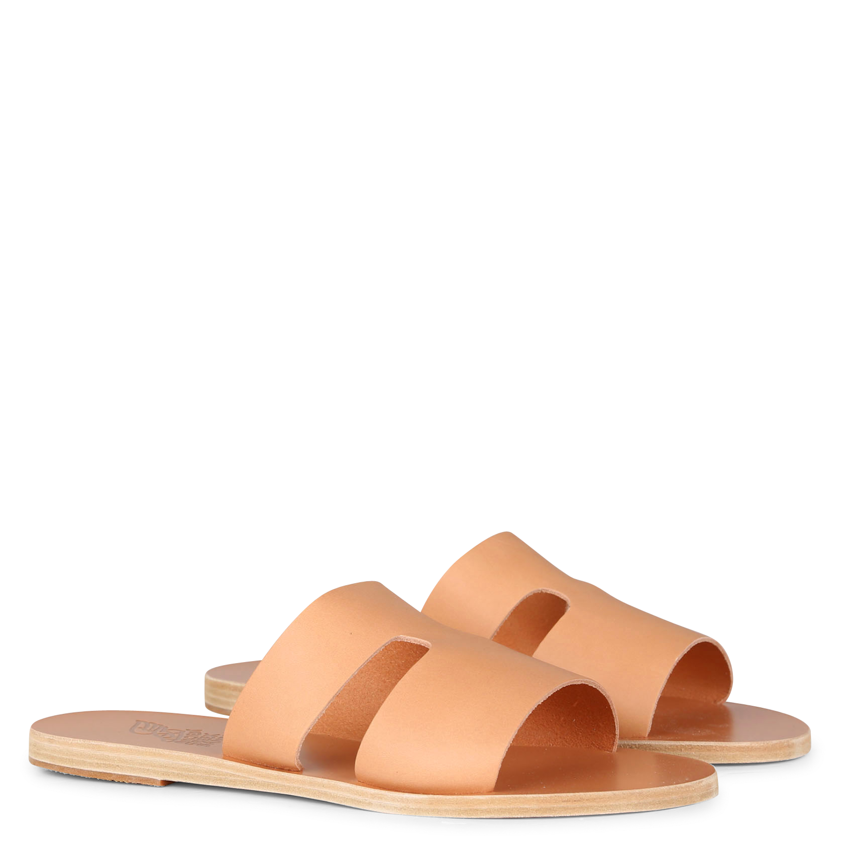 APTEROS - Sandales plates en cuir| Beige