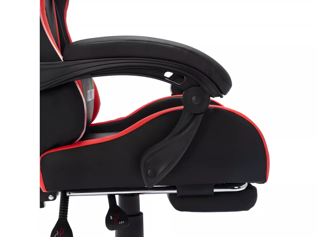 Fauteuil de jeux vidéo avec LED RVB Rouge et noir Similicuir