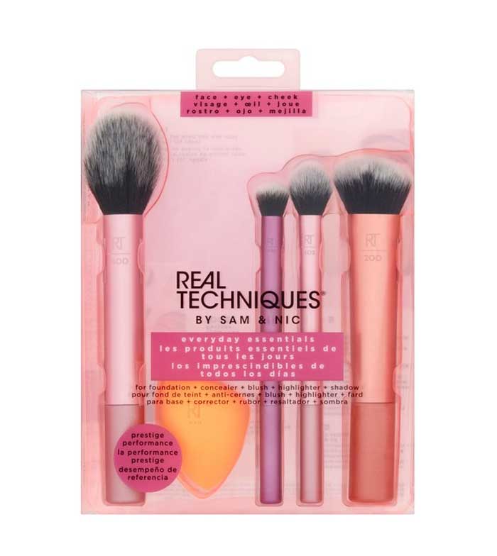 Real Techniques - Set Pincéis + Esponja Everyday Essentials