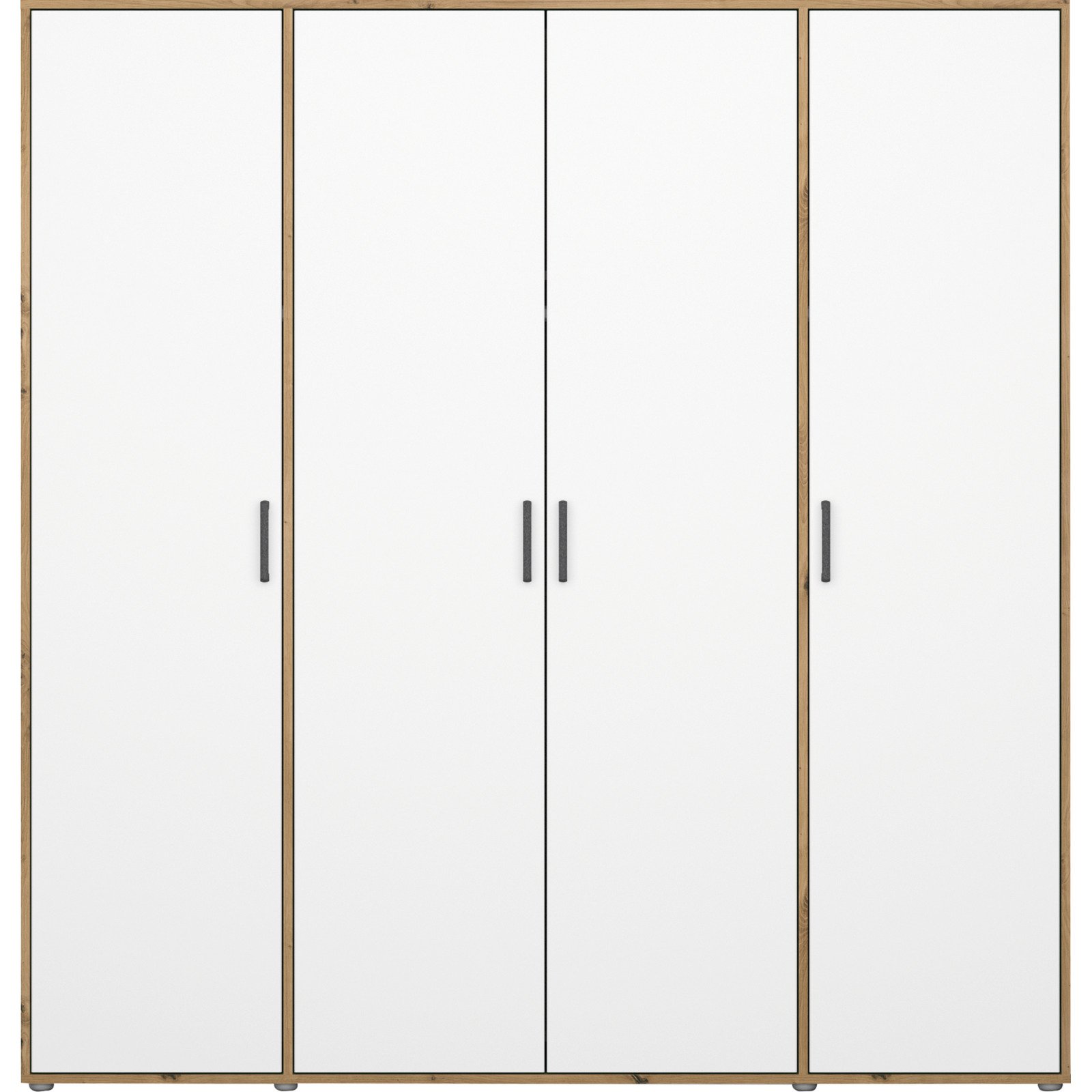 Drehtürenschrank Voyager Artisan 187 x 194 x 53 cm, 4-türig weiss / Artisan