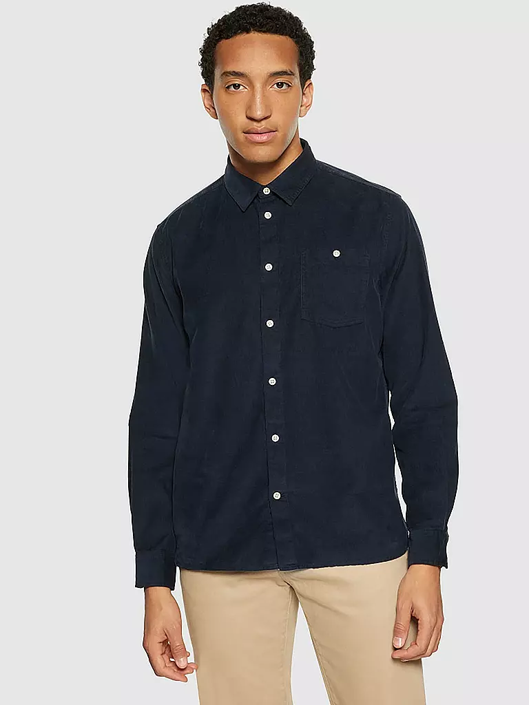 KNOWLEDGE COTTON APPAREL Hemd Regular Fit blau