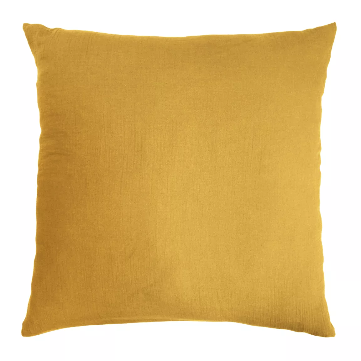 Taie d'oreiller carrée gaze de coton (80 x 80 cm) Gaïa Jaune safran