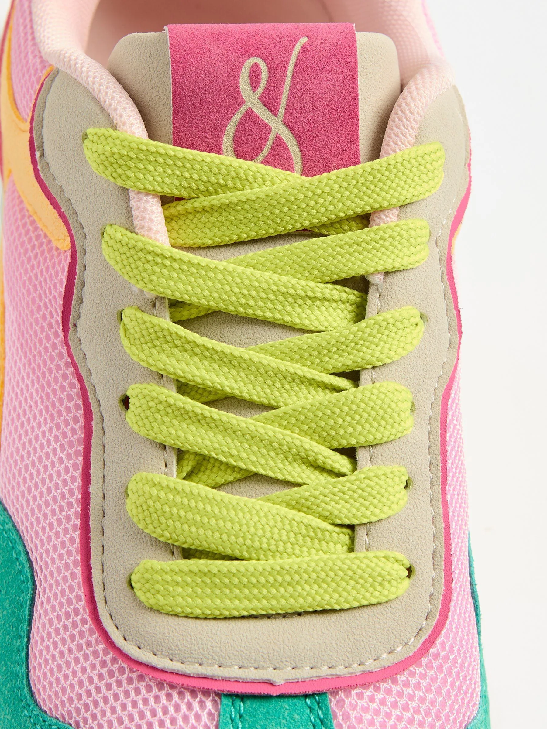 Groen Roze Multi - Love & Roses - Retro comfortabele joggingsneakers van gemengd materiaal