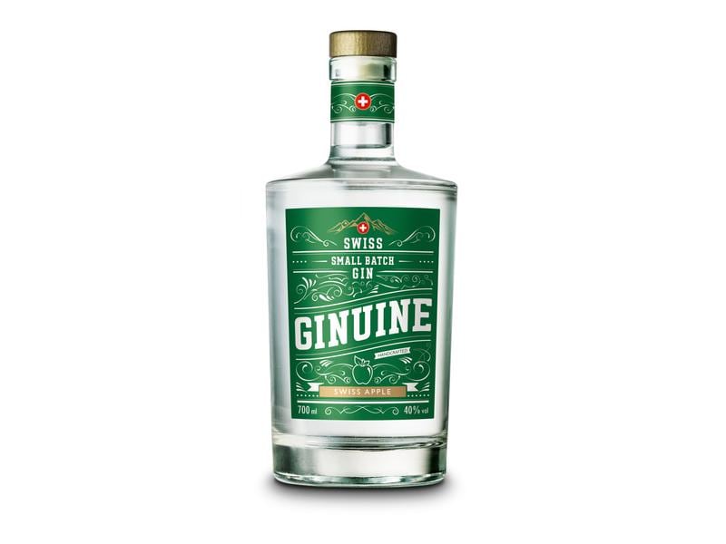 Ginuine Gin Swiss Apple 0.7 l Hochprozentige Wacholder-Spirituose mit Apfelaroma