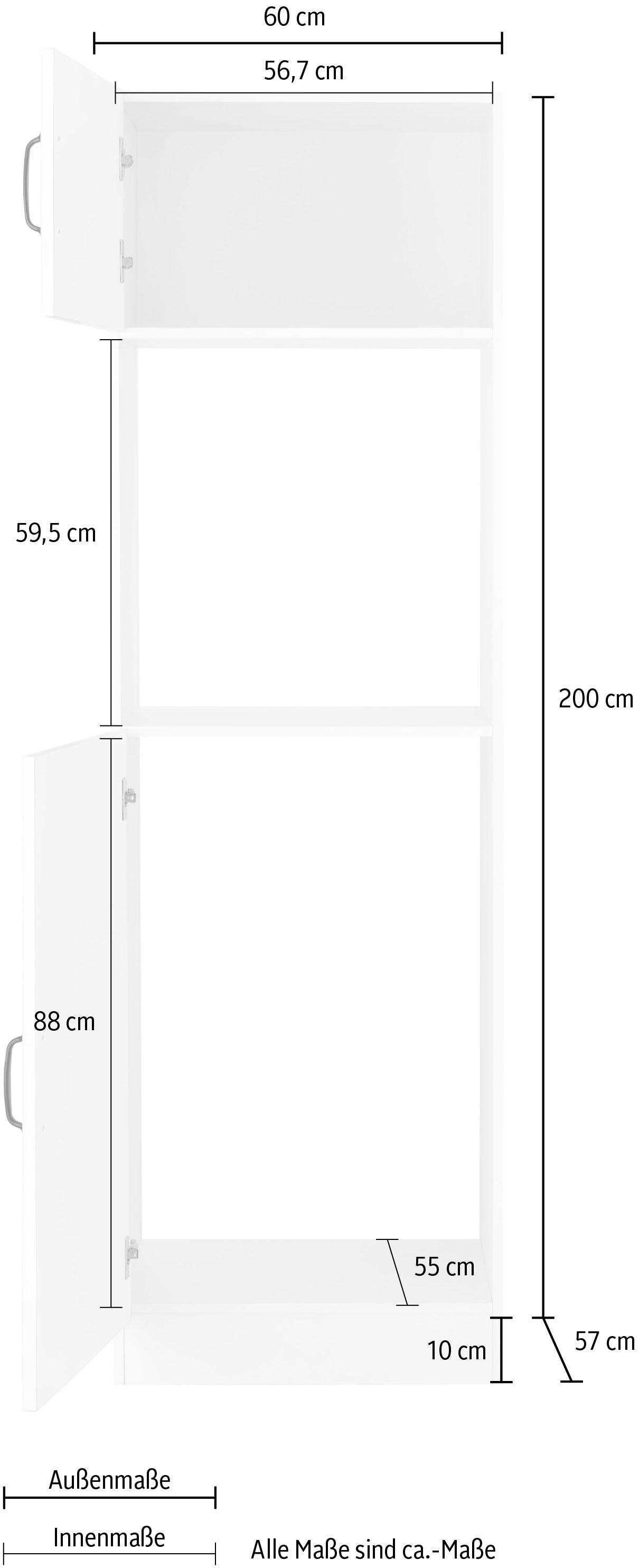 wiho Küchen Backofen/Kühlumbauschrank »Erla« 60 cm breit mit Kassettenfront