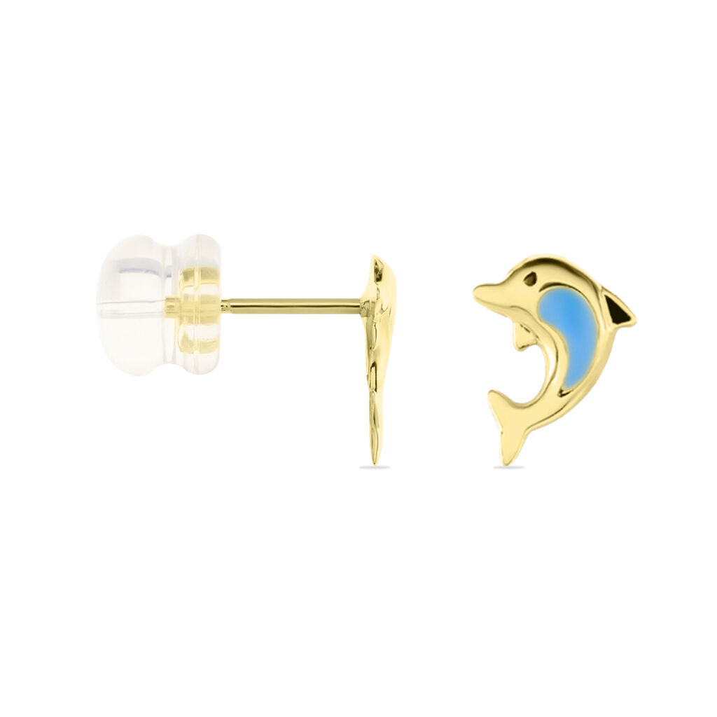 Boucles D'oreilles Puces Mael Dauphin Or Jaune