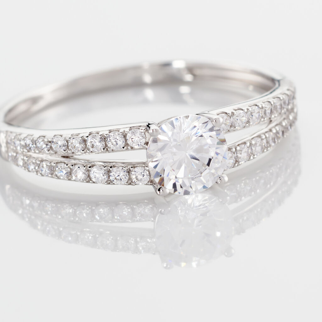 Bague Fina Or Blanc Oxyde De Zirconium