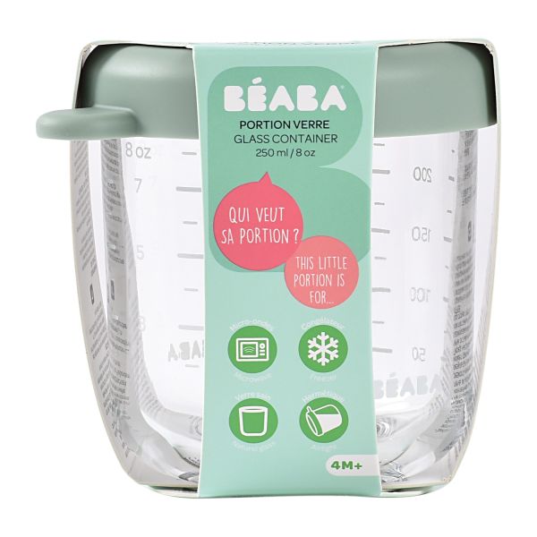 Beaba Glazen Bewaarpotje – 250 ml – Groen