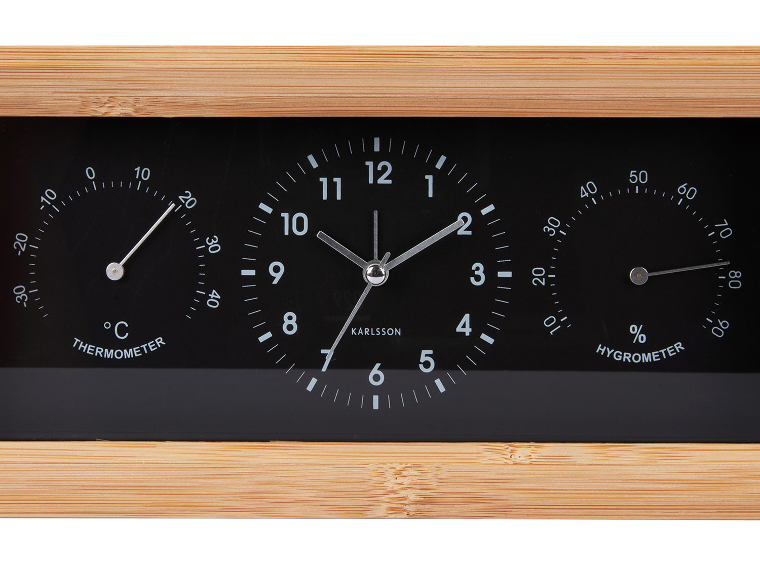 Alarm clock Neat bamboo rectangle black