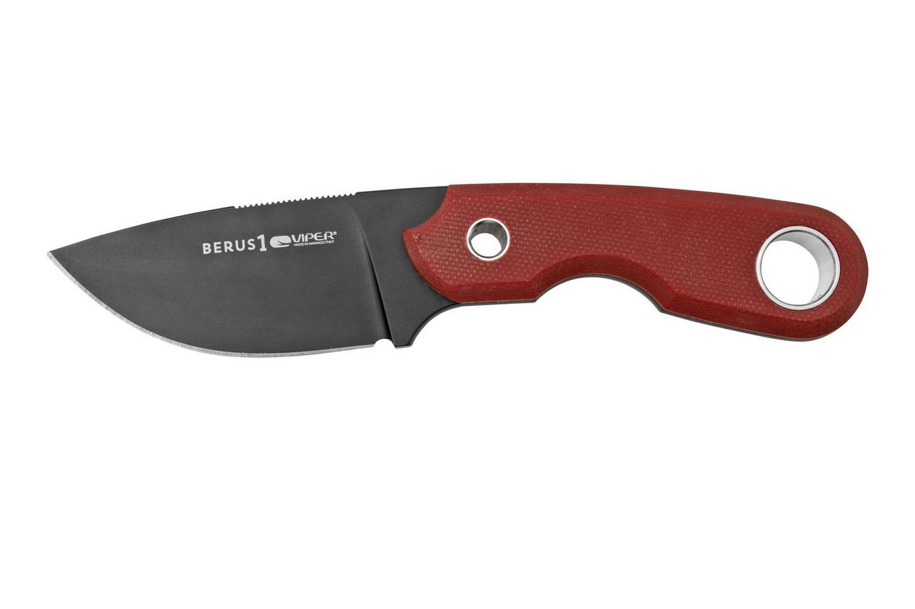 Viper Berus 1 VT4012DGR M390 PVD Black, Red G10 vaststaand mes, Rumici design