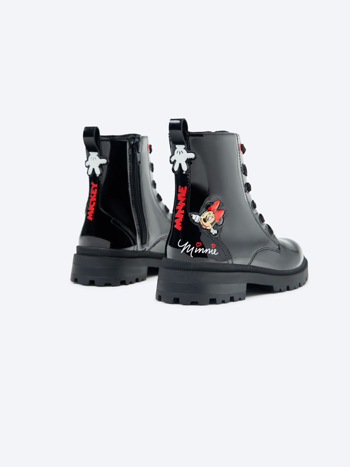 Bota de couro envernizado MICKEY&MINNIE ©DS - Preta