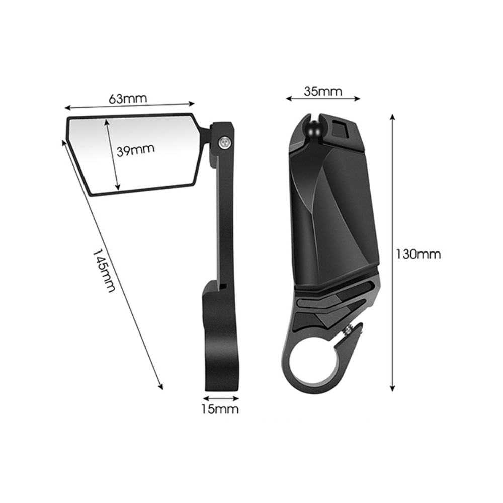 (2er Set) 360° Universal Fahrrad Velo Klapp Rückspiegel - Schwarz