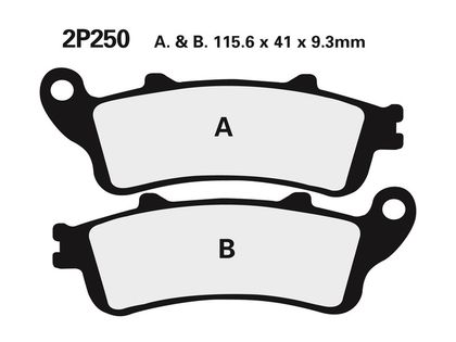 Plaquettes de freins Nissin route /Off-Road métal fritté - 2P-250ST-F1