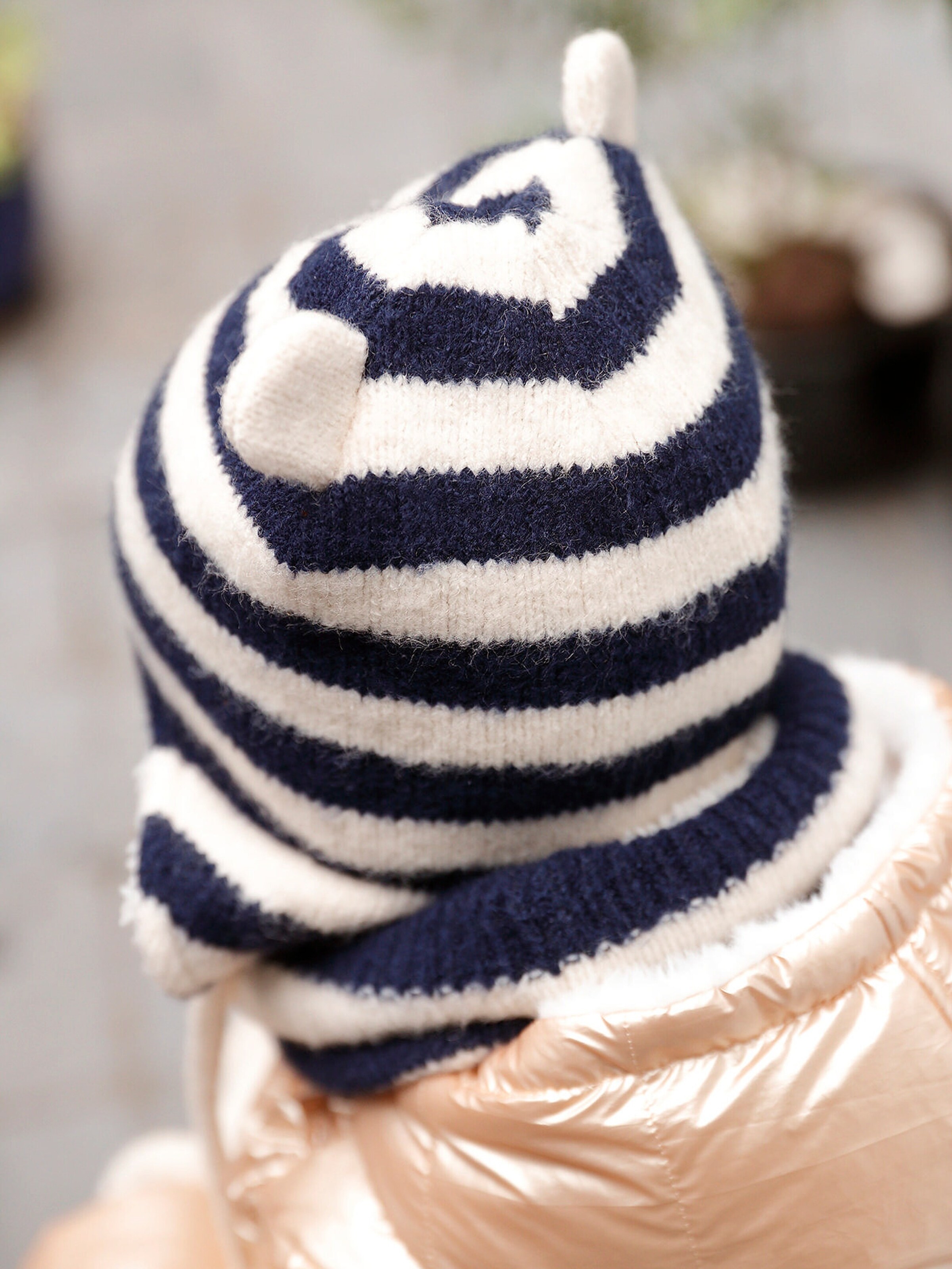 Vertbaudet Jungen Baby-Set mit Teddyfleece: Mütze, Rundschal & Fäustlinge wollweiß