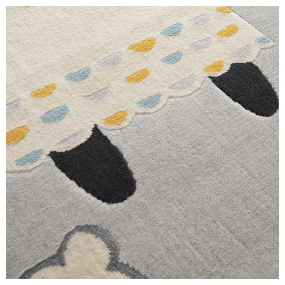 Tapis chambre d'enfant - lily fox - gris - 80 x 150 cm