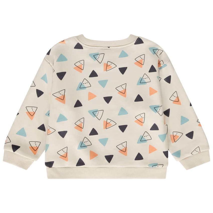 Sweat oversize imprimé triangles pour bébé garçon - Ecru