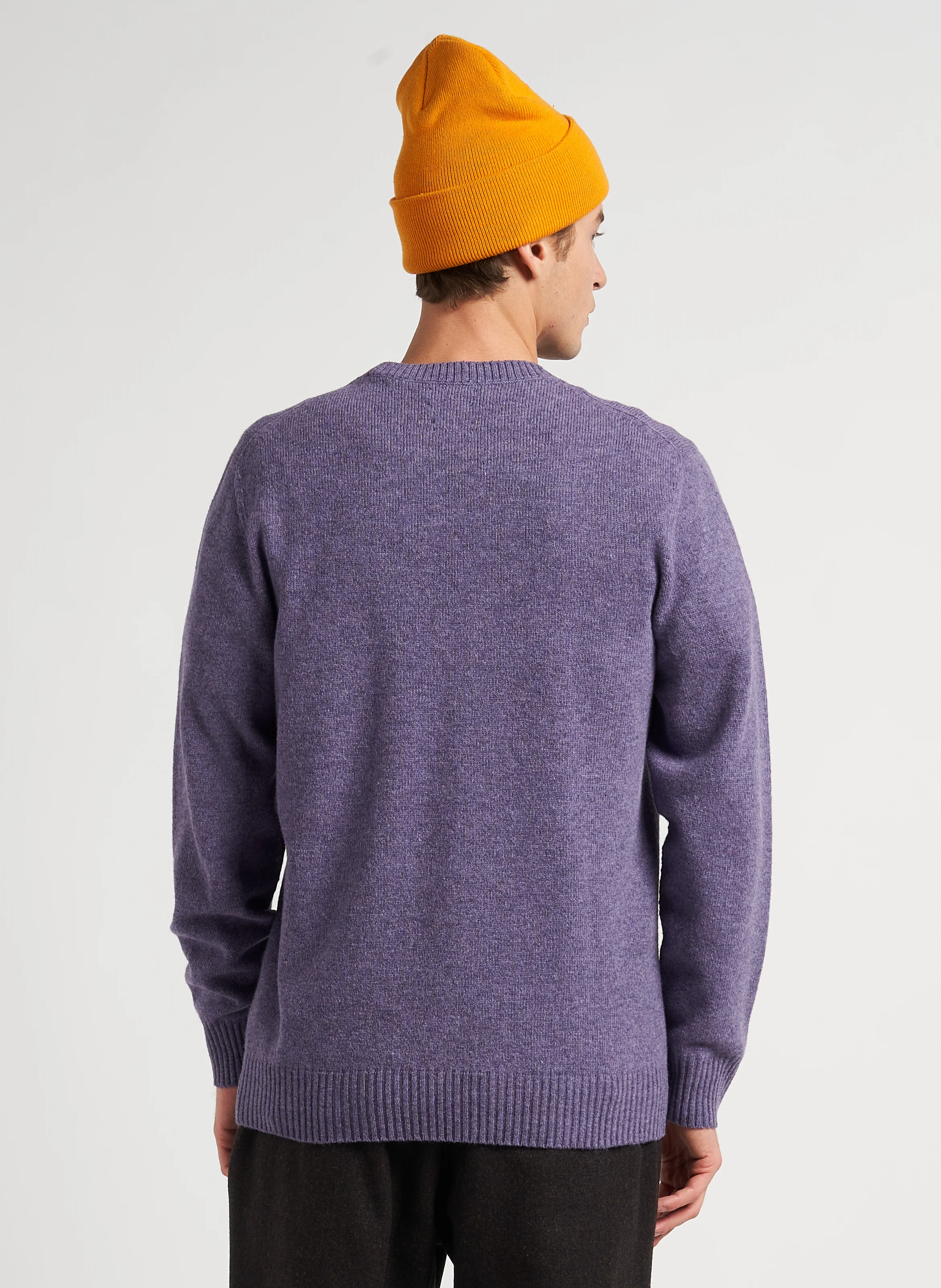 Pull col rond en laine| Violet