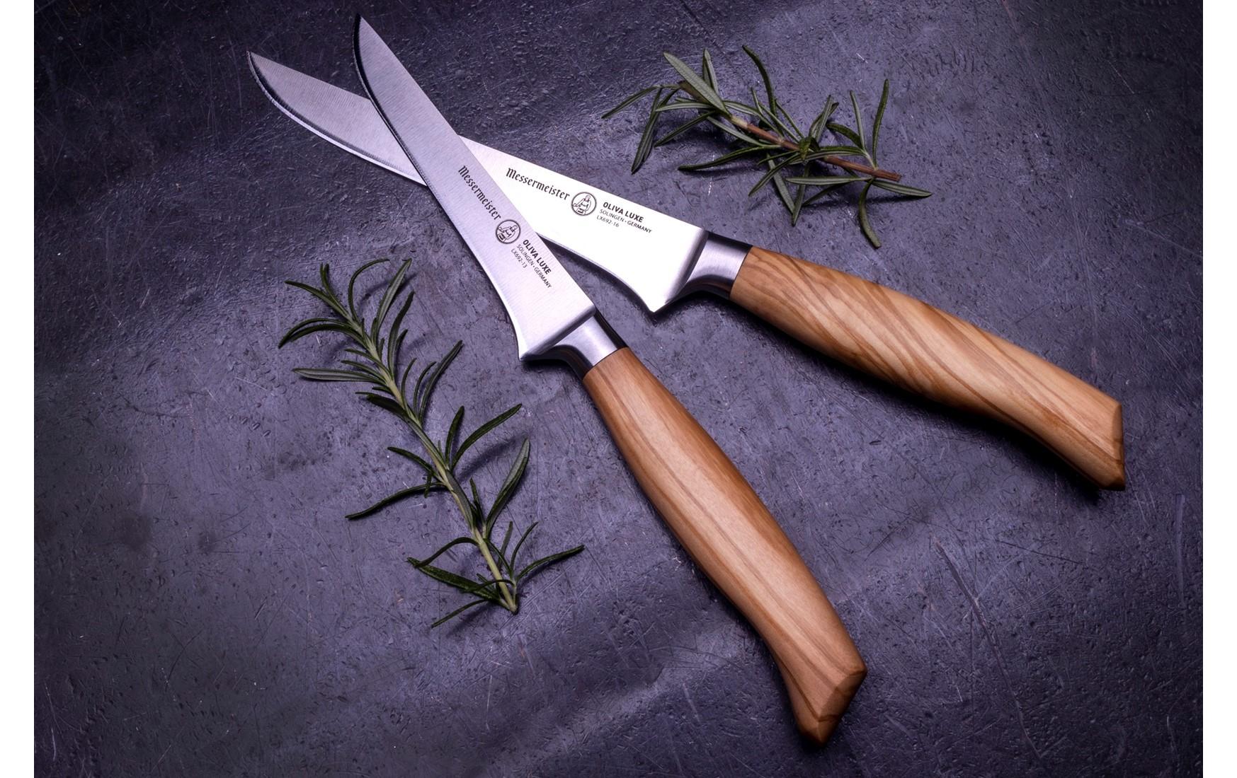 Fleischmesser Oliva Luxe 13 cm, Nature/SilberAusbeinmesser