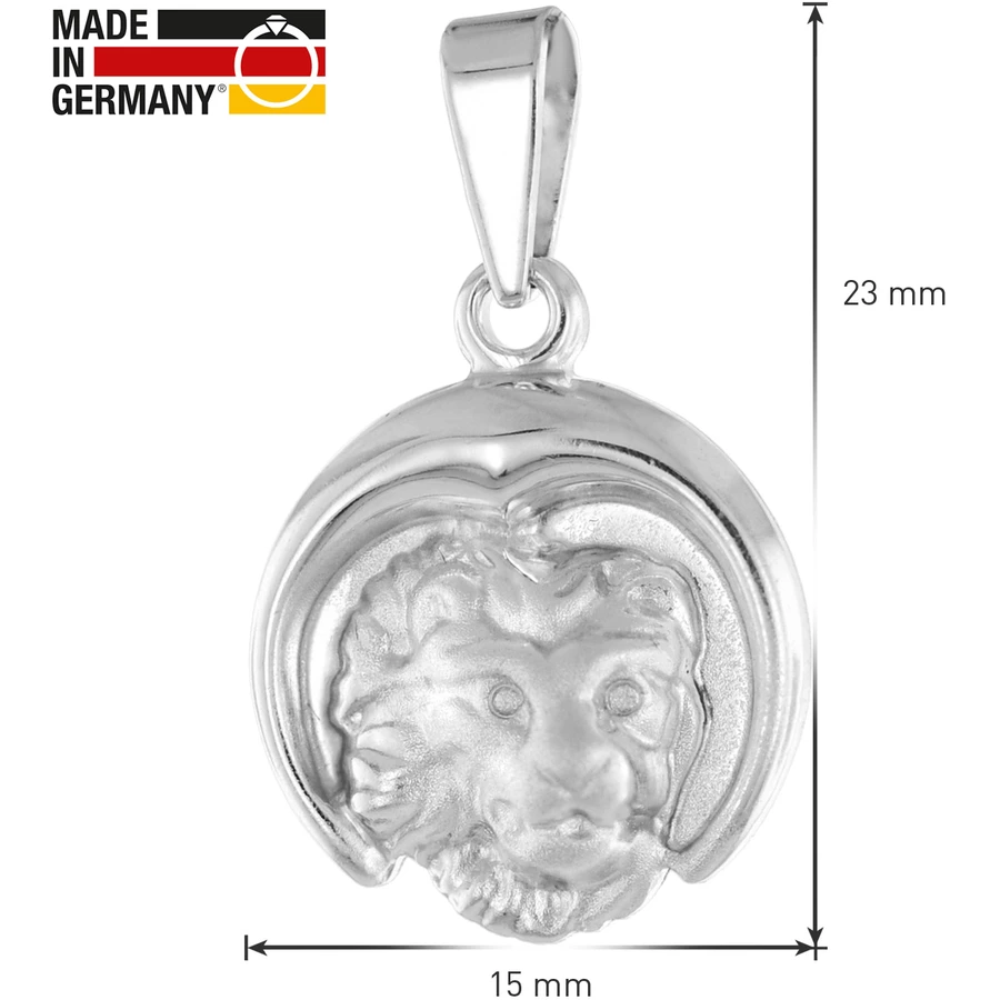 trendor Löwe Sternzeichen mit Halskette 925 Silber Ø 15 mm silver