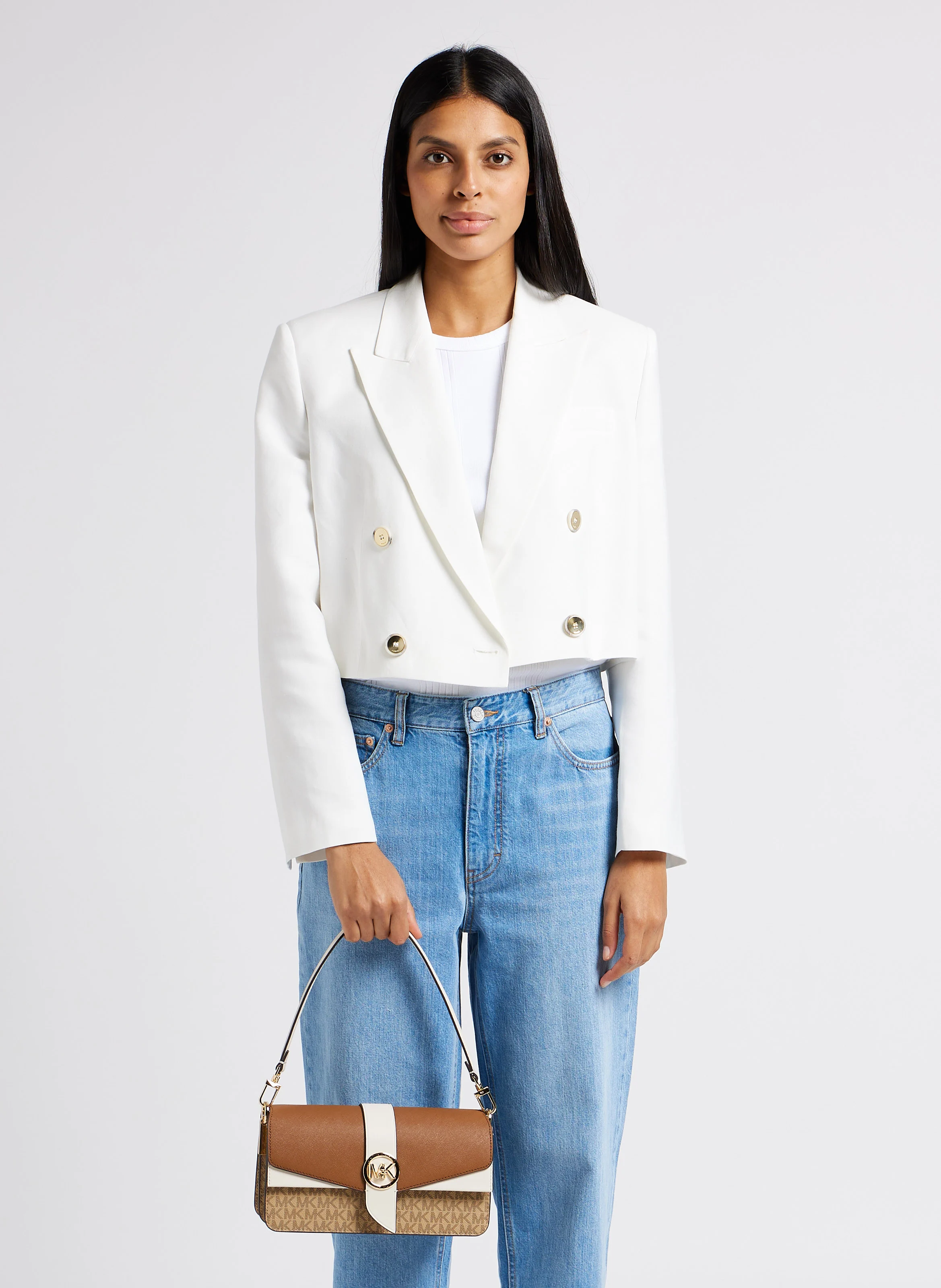 Sac porté épaule monogramme | Marron