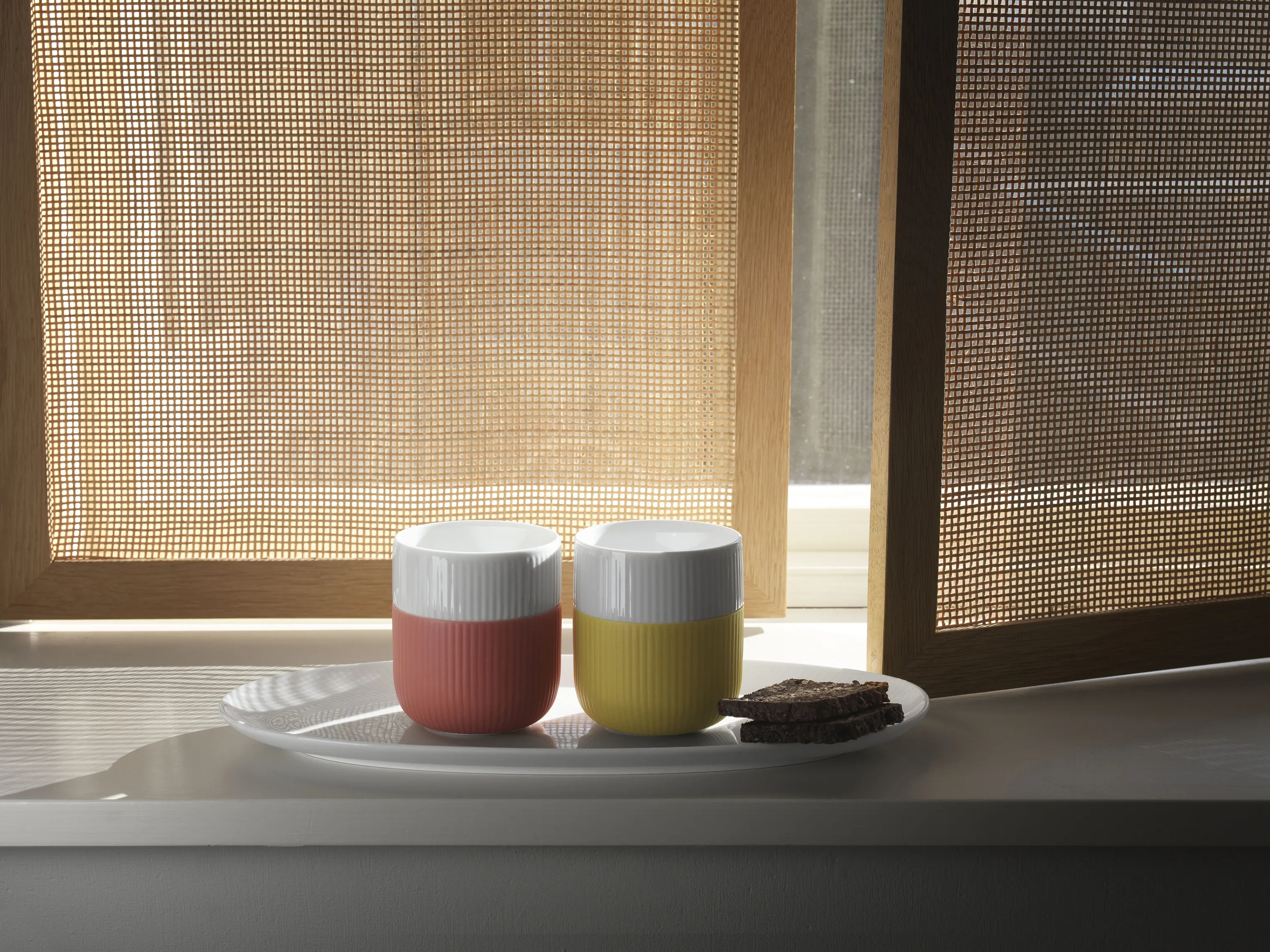 Royal Copenhagen Hvid Riflet Aflangt fad
