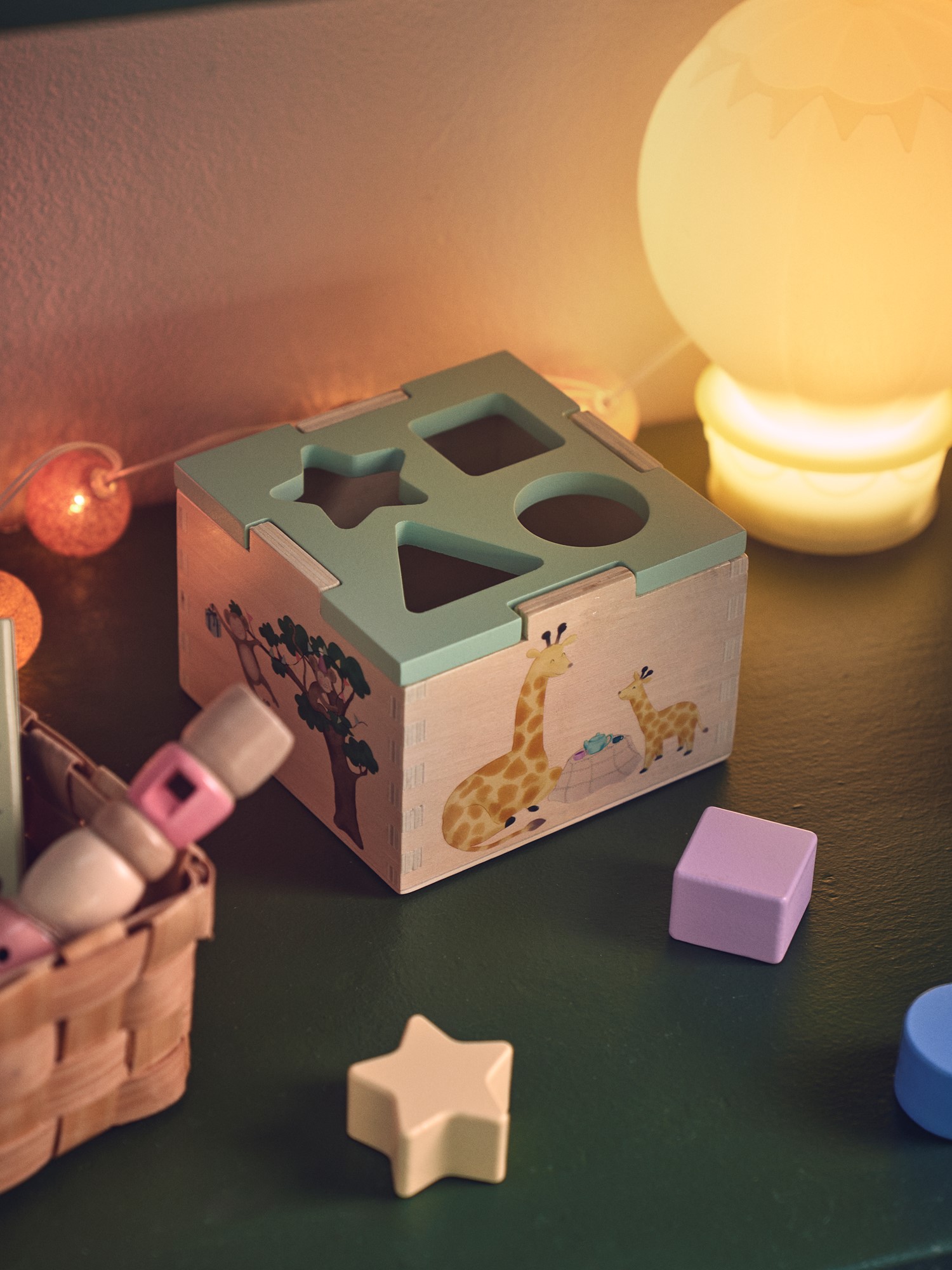 LED-lampe | Silikone. 14 x 14 x 19 cm. | Dusty Green