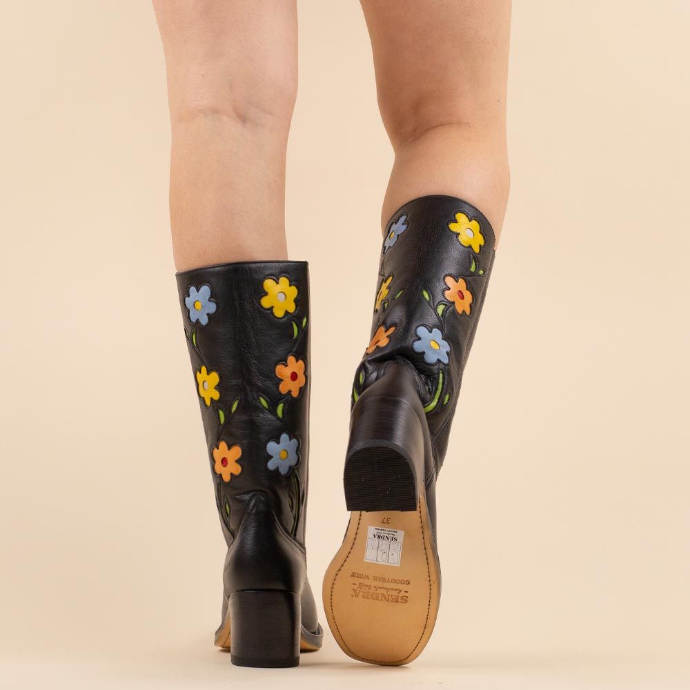 Sendra flower boots 4755 black