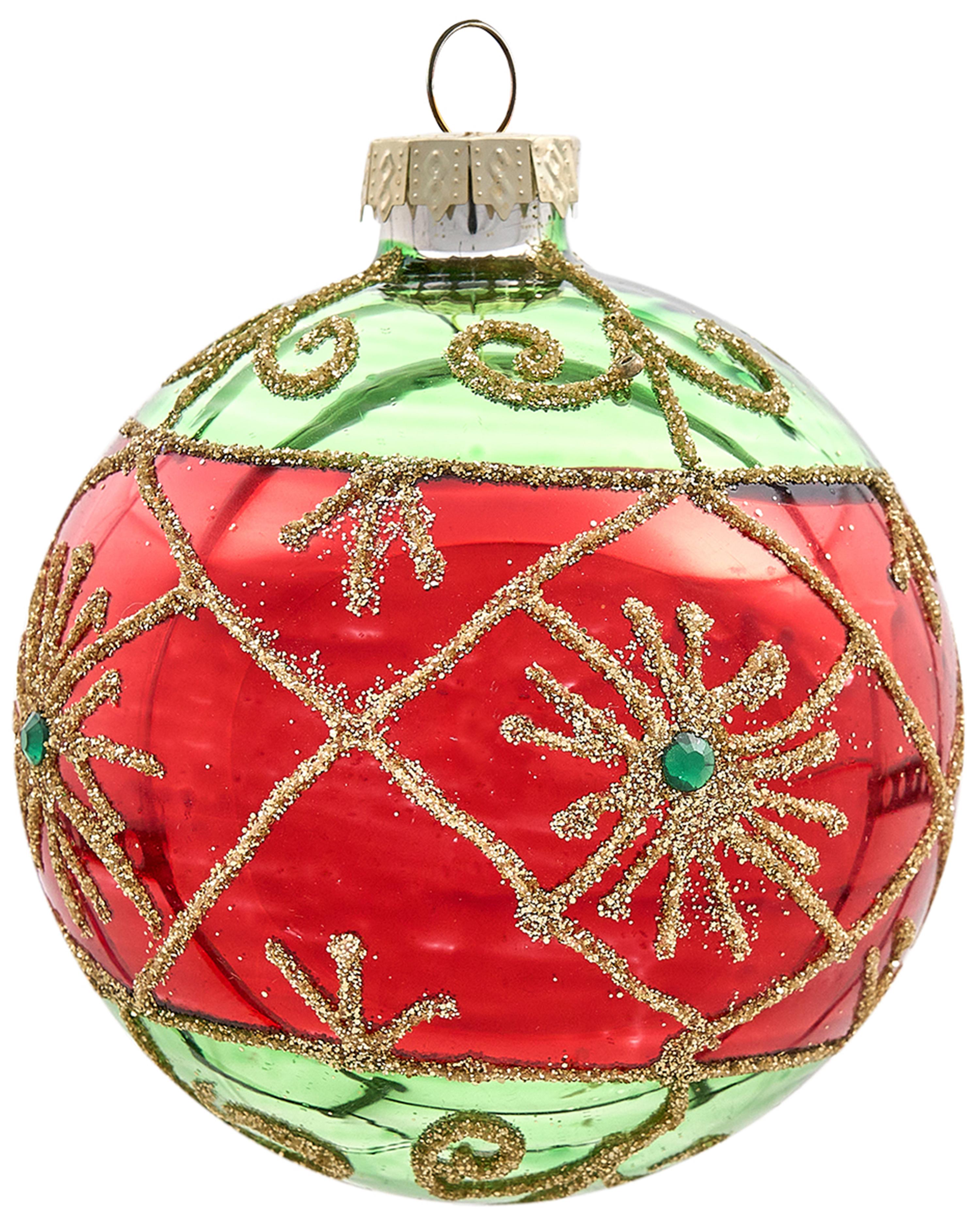 Set van 70 kerstballen TWINKLE Glas Rood/groen