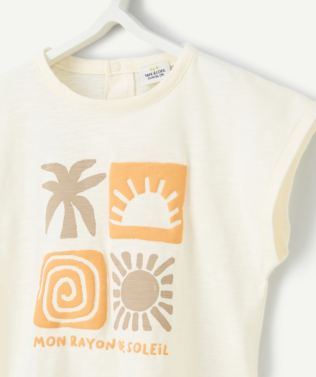 t-shirt manches courtes bébé garçon en coton bio motif soleil