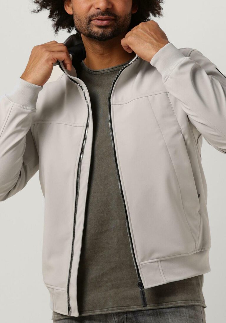 PUREWHITE gebroken wit purewhite jack softshell jacket with rubberbadge at sleeves