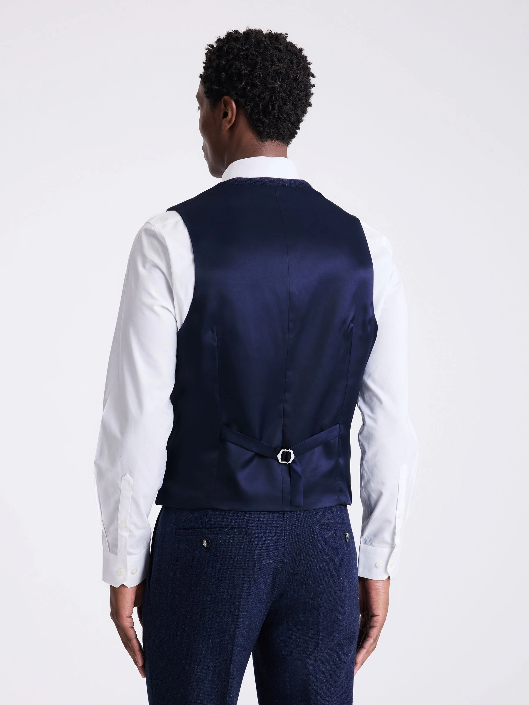 Blauw - MOSS slim-fit Donegal gilet